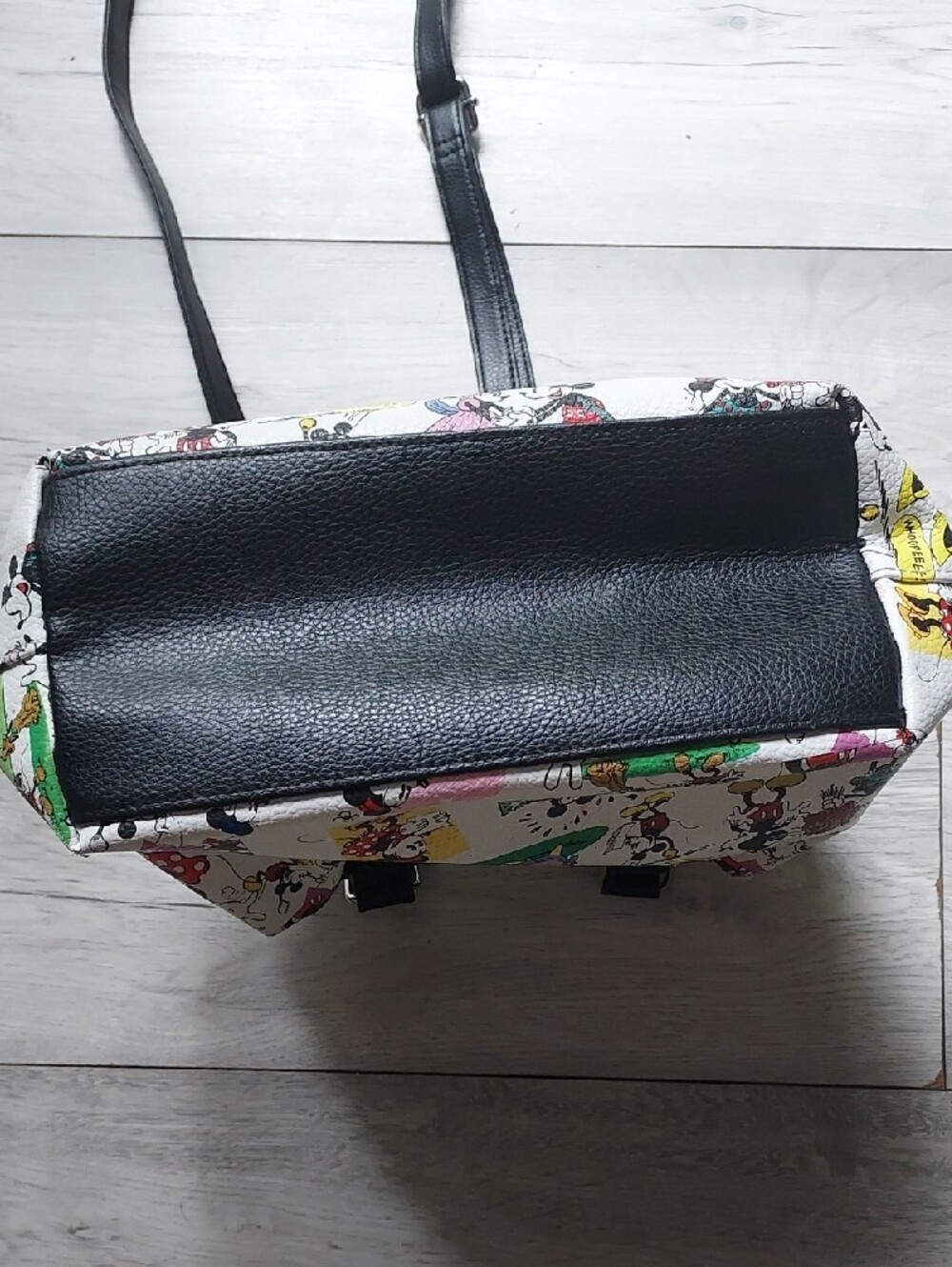 Disney Printed Satchel, Bag,Purse with Black Trim and Multicolor Characters - Picture 6 of 15
